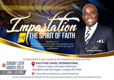IMPARTATION OF THE SPIRIT OF FAITH
