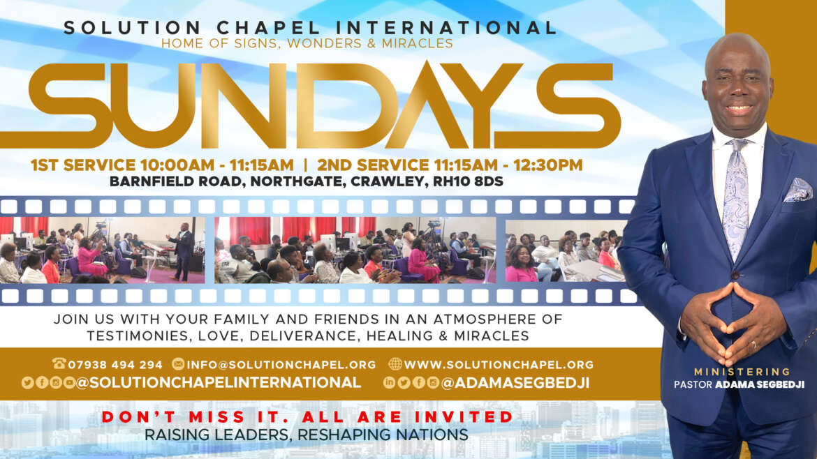 2 Sunday Services Starting June 2022 @ Solution Chapel
