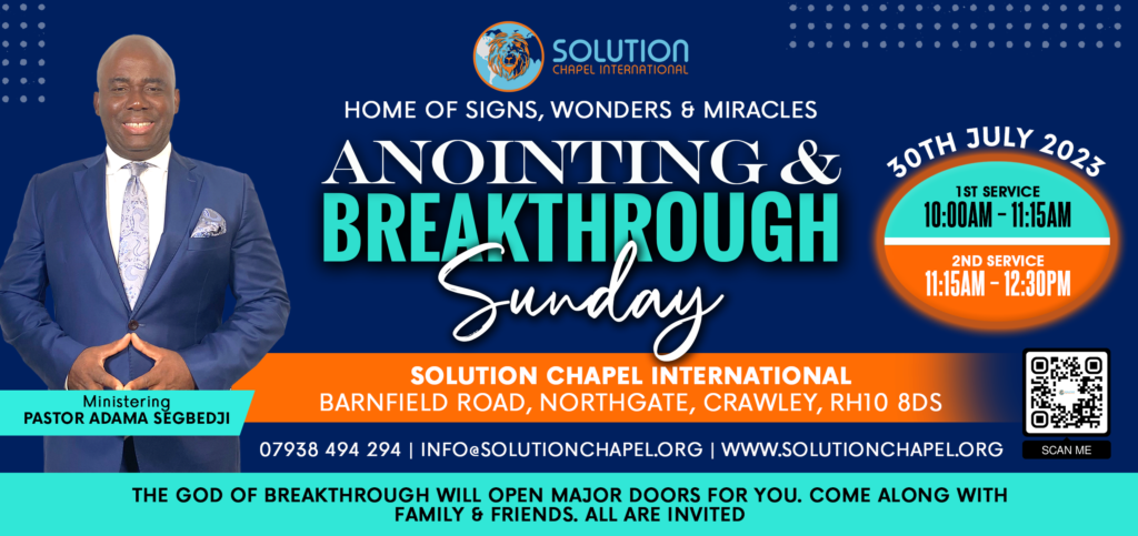 "Anointing & Breakthrough Sunday"