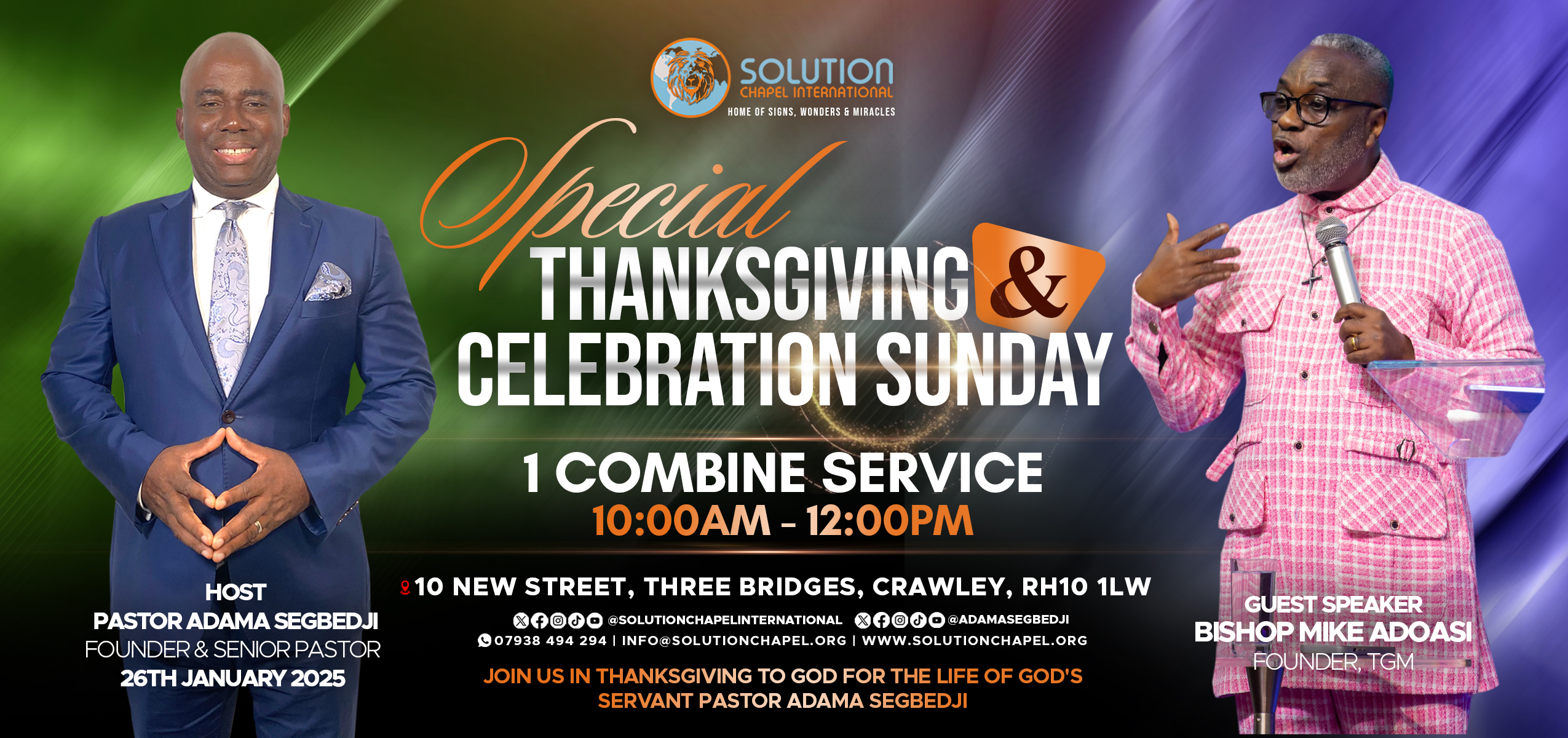 "SPECIAL THANKSGIVING & CELEBRATION SUNDAY"